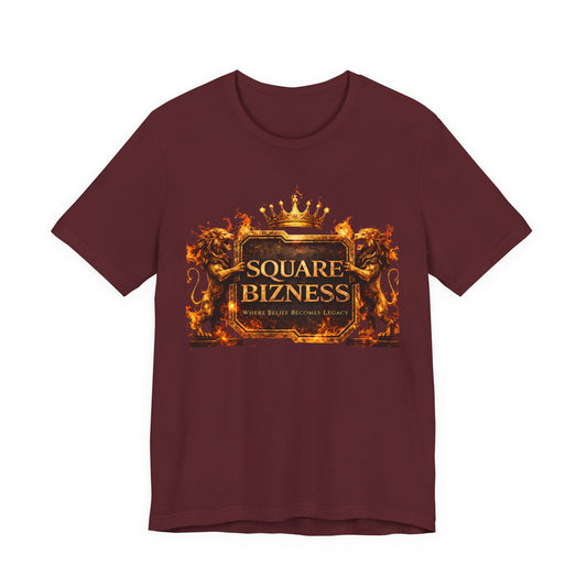 T-Shirt — "Square Bizness" Royal Crest Graphic Tee